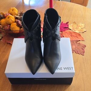 Nine West Black Studded Ankle Booties